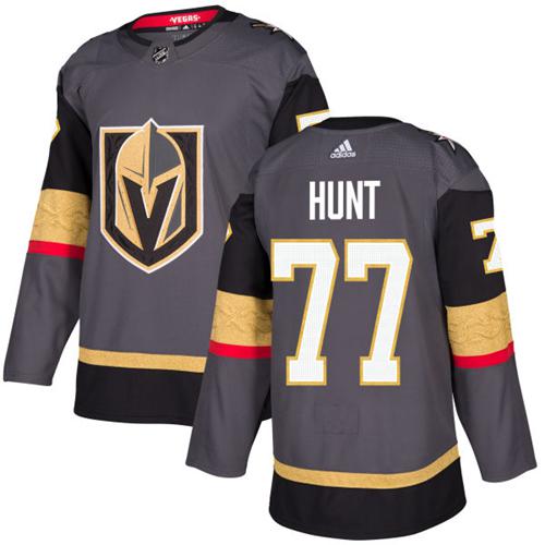 Adidas Golden Knights #77 Brad Hunt Grey Home Authentic Stitched NHL Jersey